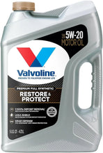 Load image into Gallery viewer, Valvoline 5w20 Motor Oil Restore &amp; Protect 5 Quart Bottle 904562