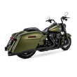 Load image into Gallery viewer, Vance &amp; Hines 17-23 Harley Touring Models Blackbird 450 Slip-Ons - Black Contrast Finish End Caps - Side View