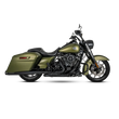 Load image into Gallery viewer, Vance &amp; Hines 17-23 Harley Touring Models Blackbird 450 Slip-Ons - Black Contrast Finish End Caps - Back View