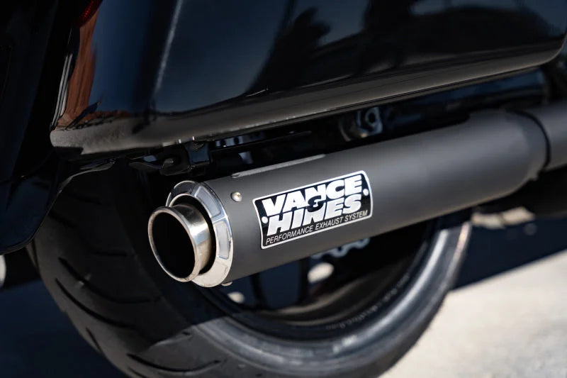 Vance & Hines 17-24 Harley-Davidson Touring Supersport Slip-On - Black - Back View
