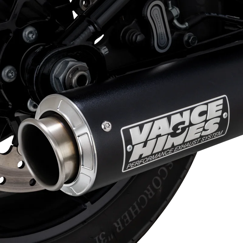 Vance & Hines 2025 Narrow Tire Softail Supersport Slip-On - Black - Side View