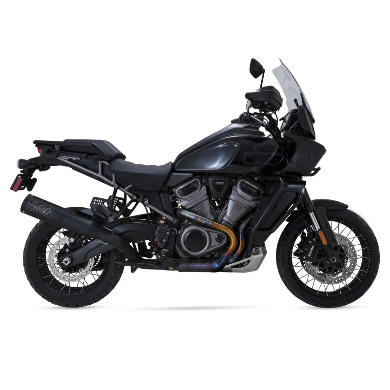 Vance & Hines HD 21-22 Pan America Hi-Output 450 S/O Black Slip-On Exhaust - Side View