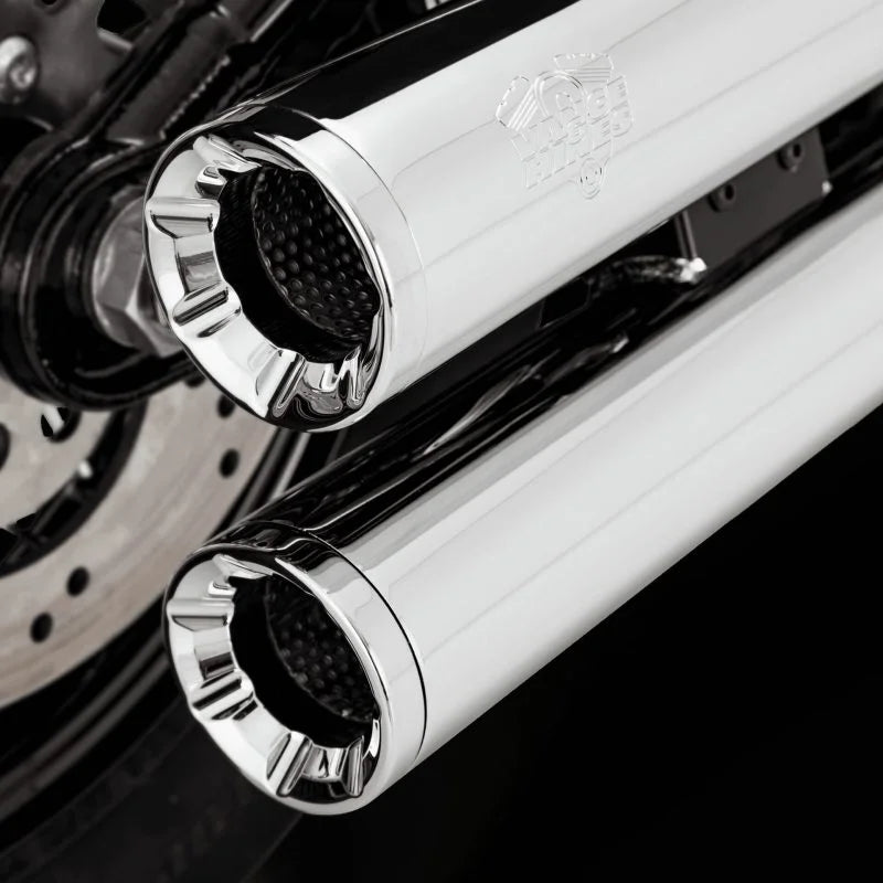 Vance & Hines HD Softail 18-22 Eliminator S/OS Chrome Slip-On Exhaust - Side View