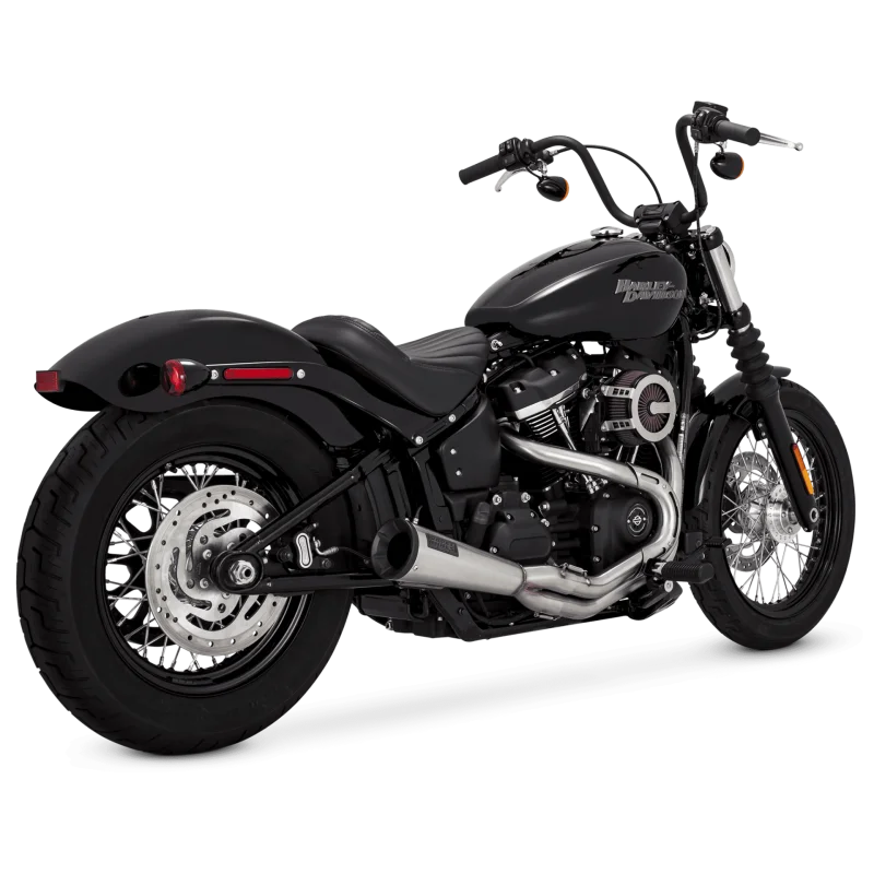 Vance & Hines HD Softail Fat Bob 18-22 Upsweep SS 2-1 PCX Full System Exhaust - Side View