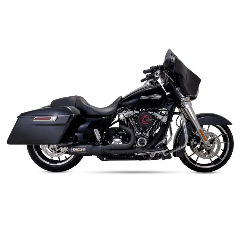 Vance & Hines HD  Touring 17-22 HO 2-1 Black Full System Exhaust - Side View