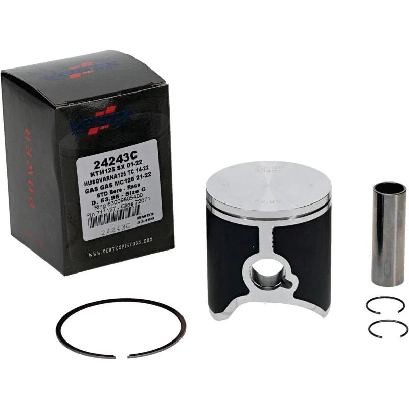 Vertex Piston 01-16 KTM 125 EXC 125cc Cast Race Piston Kit - Back View