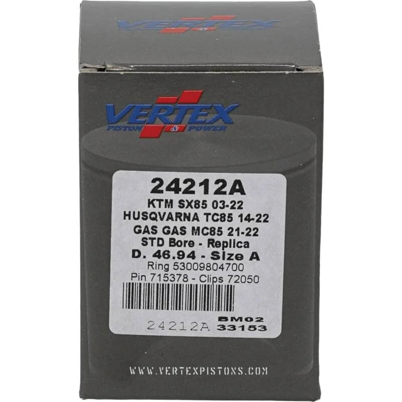 Vertex Piston 03-24 KTM 85 SX 85cc Cast Replica Piston Kit - Main Product View