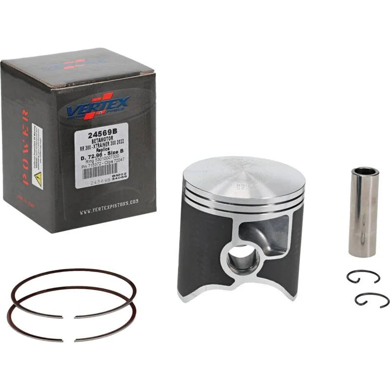 Vertex Piston 22-24 Beta RR 2T 300 300cc Cast Replica Piston Kit - Side View