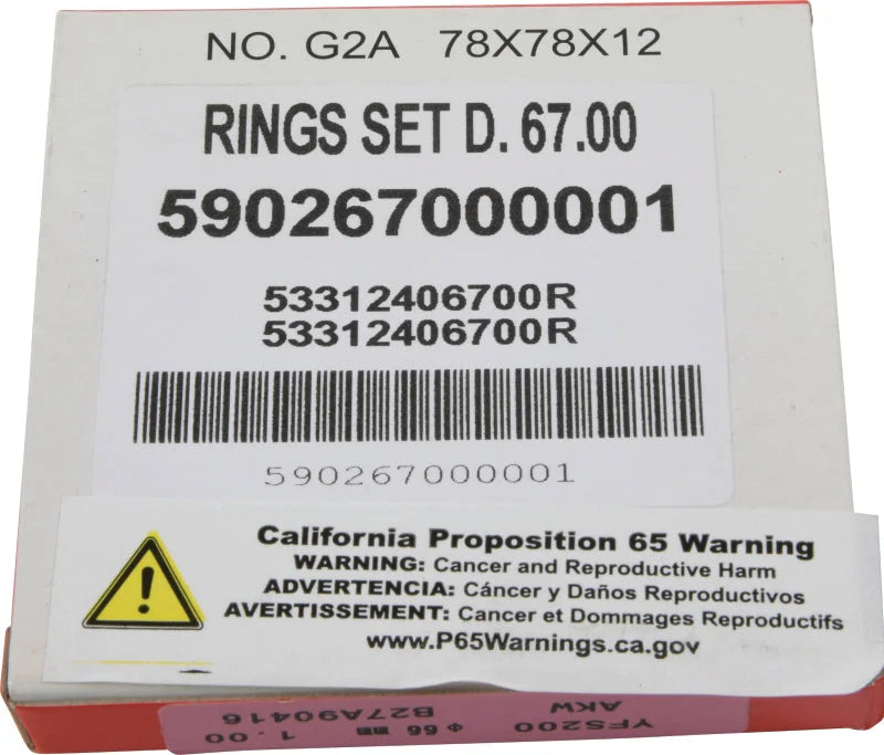 Vertex Pistons 88-06 YFS 200 Blaster Piston Ring - 1.00mm - Installation View