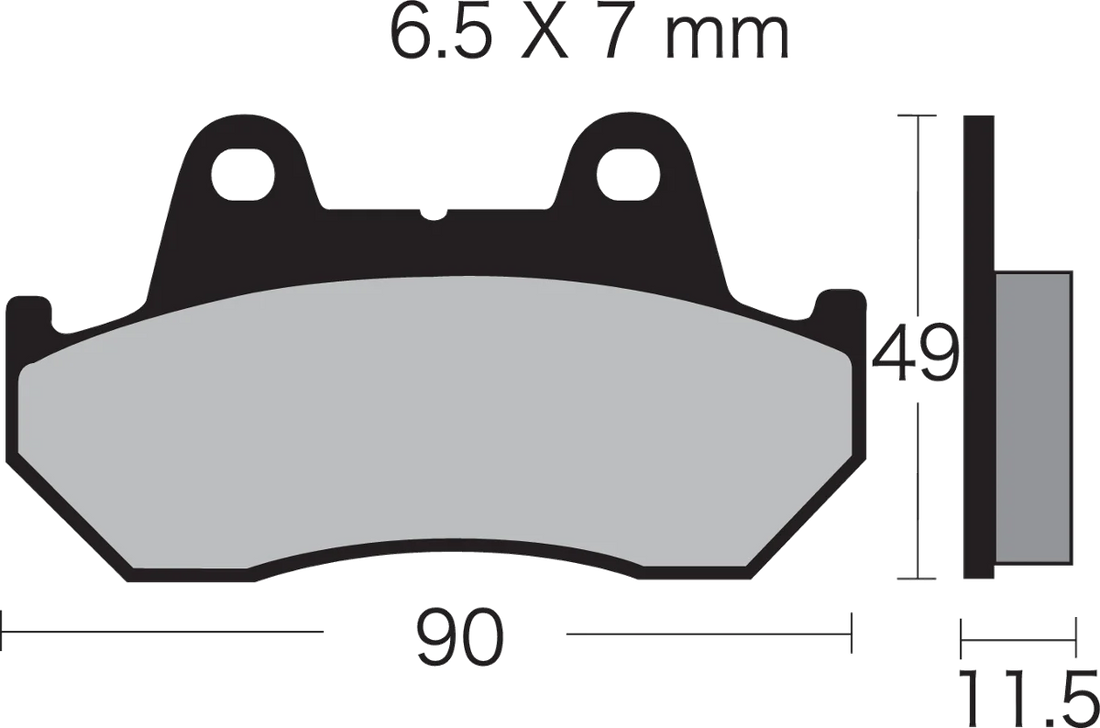 Vesrah Semi-Metallic Brake Pads - Side View