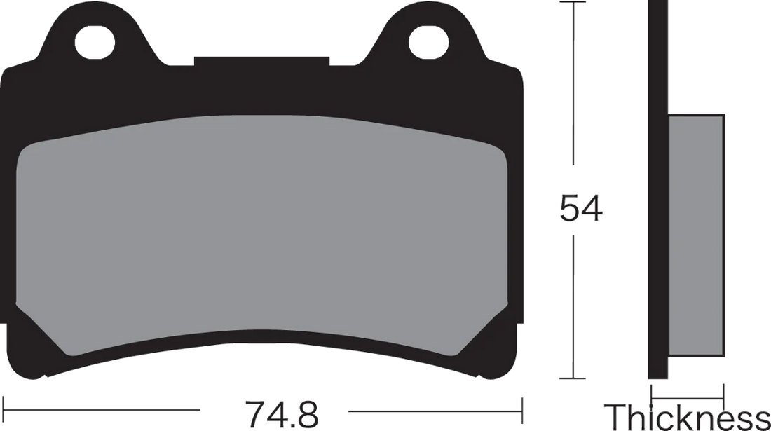 Vesrah Semi-Metallic Brake Pads - Side View