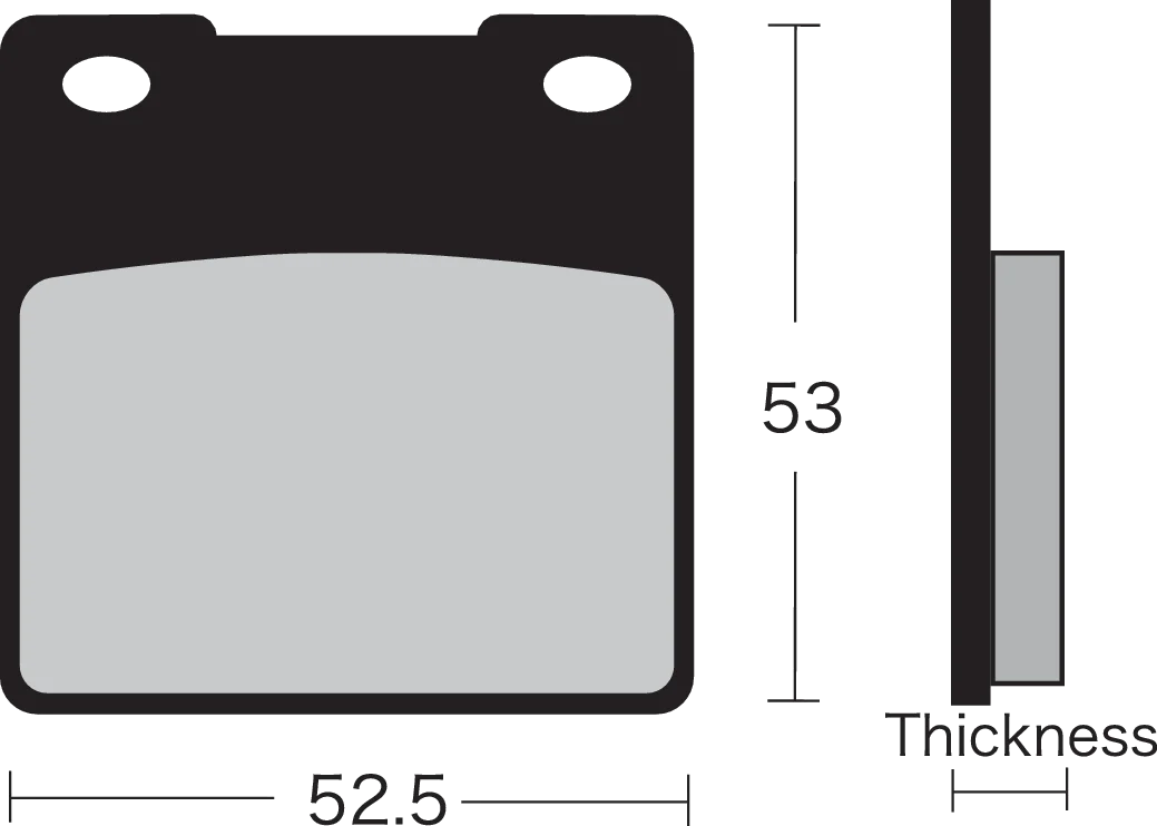 Vesrah Semi-Metallic Brake Pads - Side View