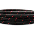 Load image into Gallery viewer, Vibrant -10 AN Two-Tone Black/Red Nylon Braided Flex Hose (5 foot roll) - Side View