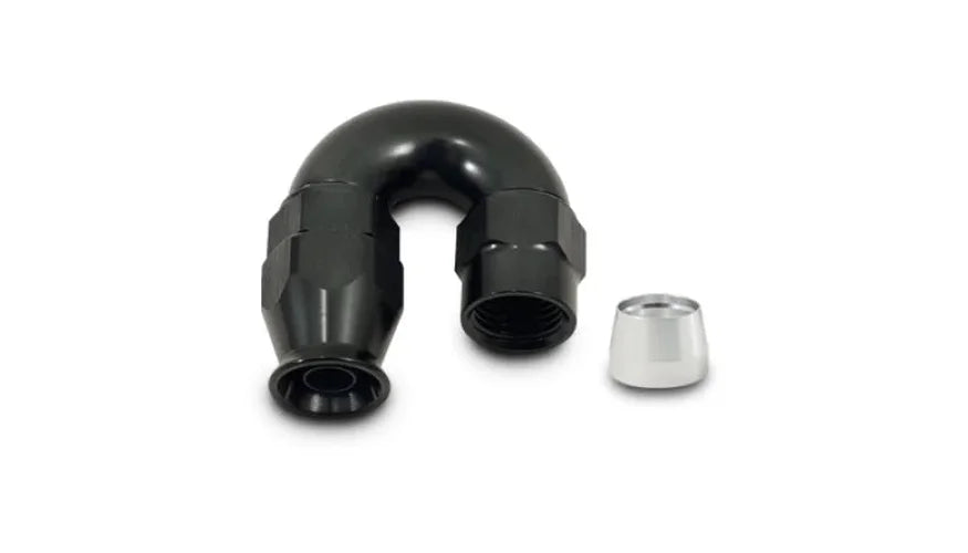 Vibrant -10AN 180 Degree Hose End Fitting for PTFE Lined Hose - Side View