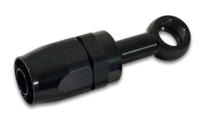 Vibrant -10AN Banjo Hose End Fitting for use with M12 or 7/16in Banjo Bolt - Aluminum Black - Back View