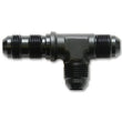 Load image into Gallery viewer, Vibrant -10AN Bulkhead Adapter Tee on Run Fittings - Anodized Black Only - Back View