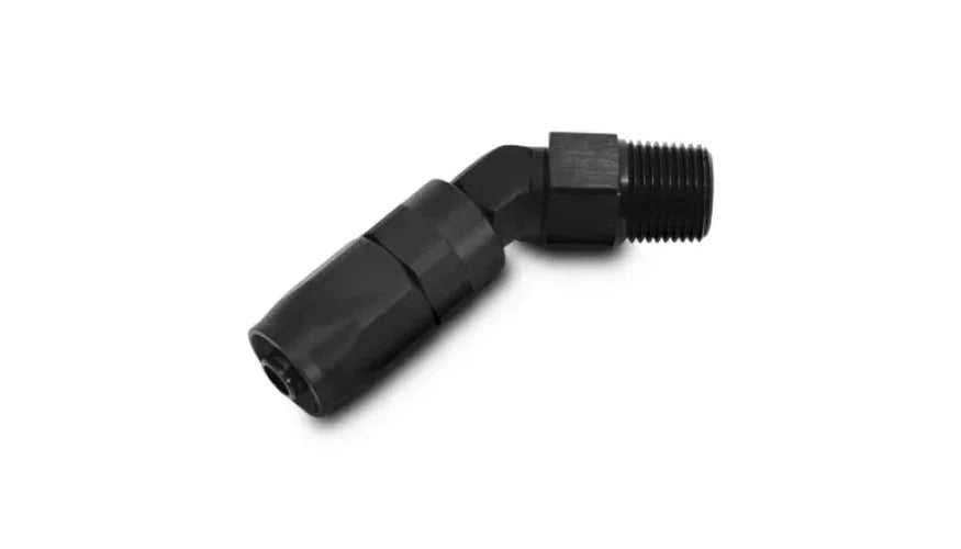 Vibrant -10AN Male NPT 45 Degree Hose End Fitting - 1/2 NPT - Side View