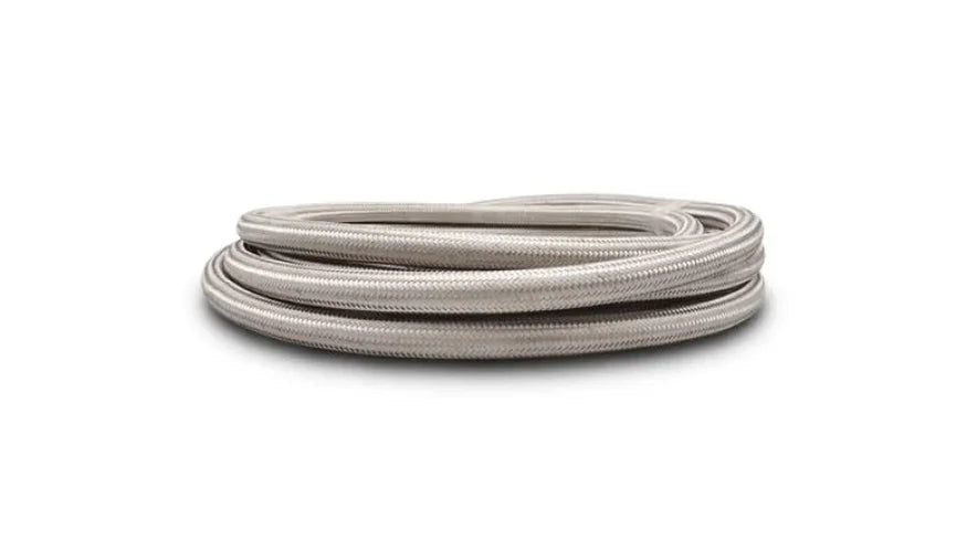Vibrant -12 AN SS Braided Flex Hose (5 foot roll) - Back View