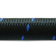 Load image into Gallery viewer, Vibrant -12 AN Two-Tone Black/Blue Nylon Braided Flex Hose (20 foot roll) - Installation View