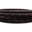 Load image into Gallery viewer, Vibrant -12 AN Two-Tone Black/Red Nylon Braided Flex Hose (10 foot roll) - Installation View