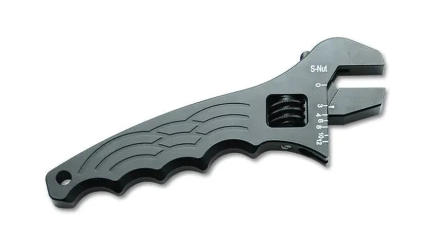 Vibrant -12AN Aluminum Wrench - Anodized Black (individual retail packaged) - Back View