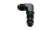 Load image into Gallery viewer, Vibrant -12AN Bulkhead Adapter 90 Degree Elbow Fitting - Anodized Black Only - Side View