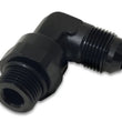Load image into Gallery viewer, Vibrant -12AN Male Flare to Male -12AN ORB Swivel 90 Degree Adapter Fitting - Anodized Black - Detail View