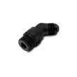 Load image into Gallery viewer, Vibrant -12AN Male to Male -12AN Straight Cut 45 Degree Adapter Fitting - Anodized Black - Side View