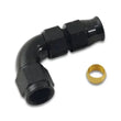 Load image into Gallery viewer, Vibrant 1/2In Tube to -8AN Female 90 Degree Union Adapter Fitting w/ Olive Inserts - Main Product View