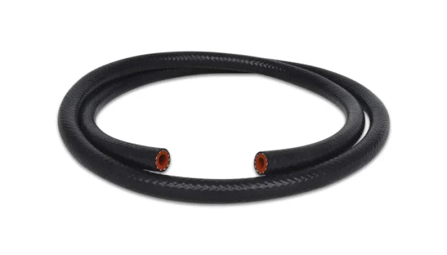 Vibrant 1/2in (13mm) I.D. x 20 ft. Silicon Heater Hose reinforced - Black - Side View