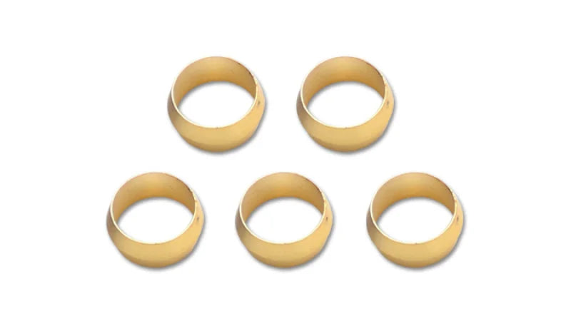 Vibrant 1/4in Brass Olive Inserts - 5pk - Side View