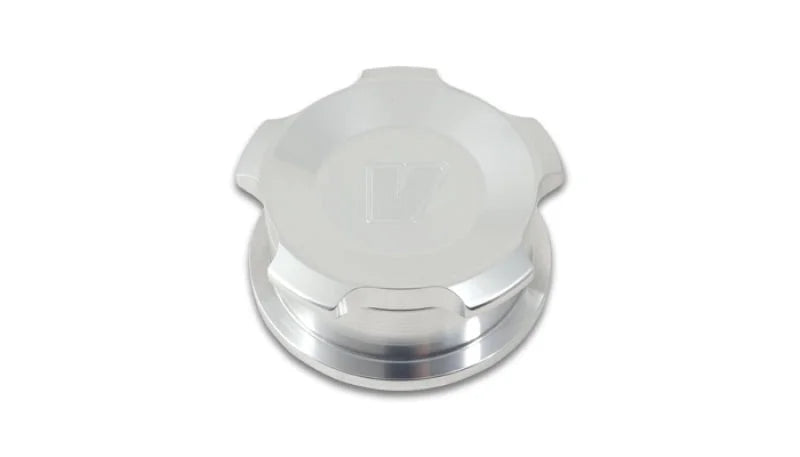 Vibrant 1.5in OD Aluminum Weld Bungs w/ Polished Aluminum Threaded Cap - Side View