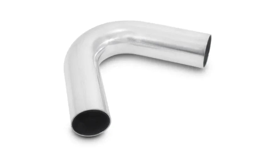 Vibrant 1.5in O.D. Universal Aluminum Tubing (120 degree bend) - Polished - Side View