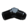 Load image into Gallery viewer, Vibrant -16AN Bulkhead Adapter 45 Deg Elbow Fitting - Anodized Black - Main Product View