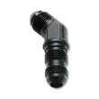 Load image into Gallery viewer, Vibrant -16AN Bulkhead Adapter 45 Deg Elbow Fitting - Anodized Black - Back View