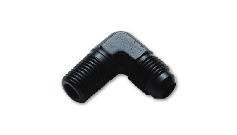 Vibrant -16AN to 3/4in NPT 90 Degree Elbow Adapter Fitting - Side View