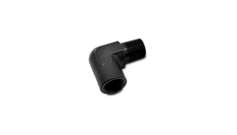 Vibrant 1/8in NPT Female to Male 90 Degree Pipe Adapter Fitting - Side View
