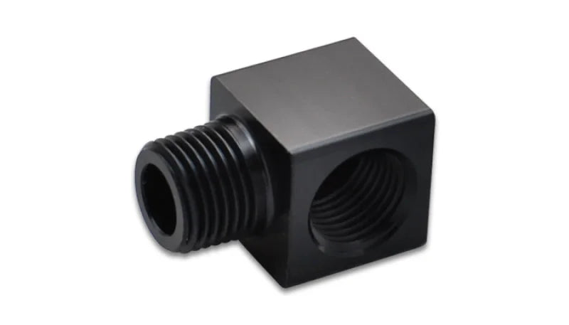 Vibrant 1/8in NPT Female x 1/8in NPT Male 90 Deg Adapter Fitting - Side View