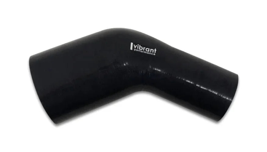 Vibrant 2.00in ID x 2.50in ID Gloss Black Silicone 45 Degree Transition Elbow - Side View