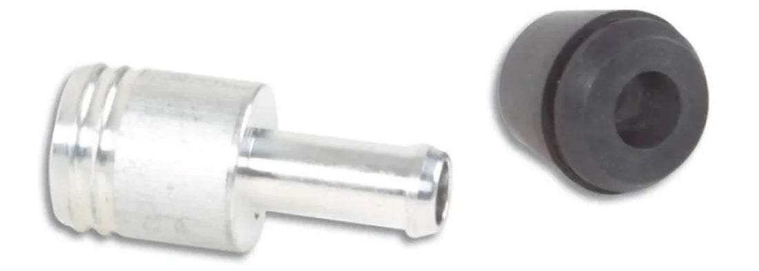 Vibrant 19mm (3/4in) O.D. Aluminum Vacuum Hose Fitting (includes Rubber Grommet) - Side View