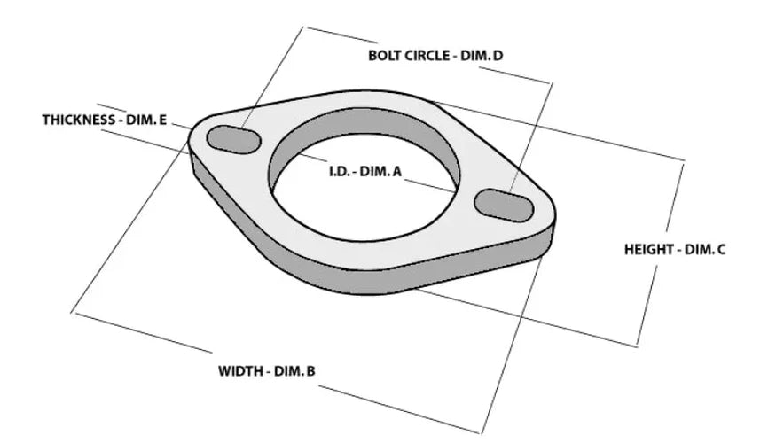 Vibrant 2-Bolt T304 SS Exhaust Flange (4in I.D.) - Side View