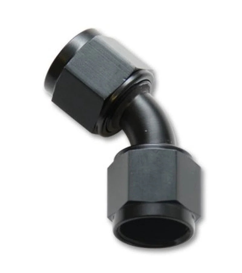 Vibrant -20AN X -20AN Female Flare Swivel 45 Deg Fitting (AN To AN) -Anodized Black Only - Back View