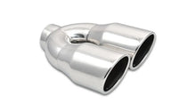 Load image into Gallery viewer, Vibrant 2.5in ID Dual 3.5in OD Round SS Exhaust Tip (Single Wall Angle Cut) - Main Product View