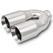 Load image into Gallery viewer, Vibrant 2.5in ID Dual 3.5in OD Round SS Tips (Double Wall, Straight Cut) - Main Product View