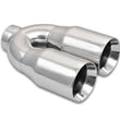 Load image into Gallery viewer, Vibrant 2.5in ID Dual 3.5in OD Round SS Tips (Double Wall, Straight Cut) - Side View