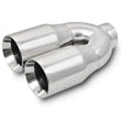 Load image into Gallery viewer, Vibrant 2.5in ID Dual 3.5in OD Round SS Tips (Double Wall, Straight Cut) - Main Product View