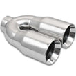 Load image into Gallery viewer, Vibrant 2.5in ID Dual 3.5in OD Round SS Tips (Double Wall, Straight Cut) - Side View