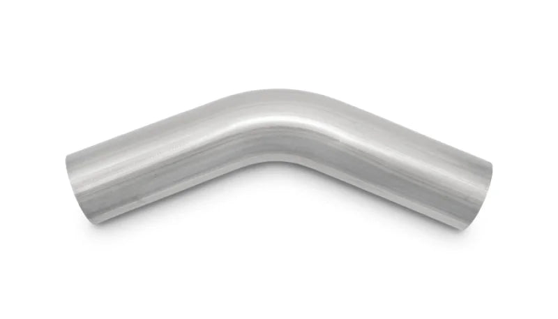 Vibrant 2.5in O.D. T304 SS 45 deg Mandrel Bend 6in x 6in leg lengths (3.5in Centerline Radius) - Side View