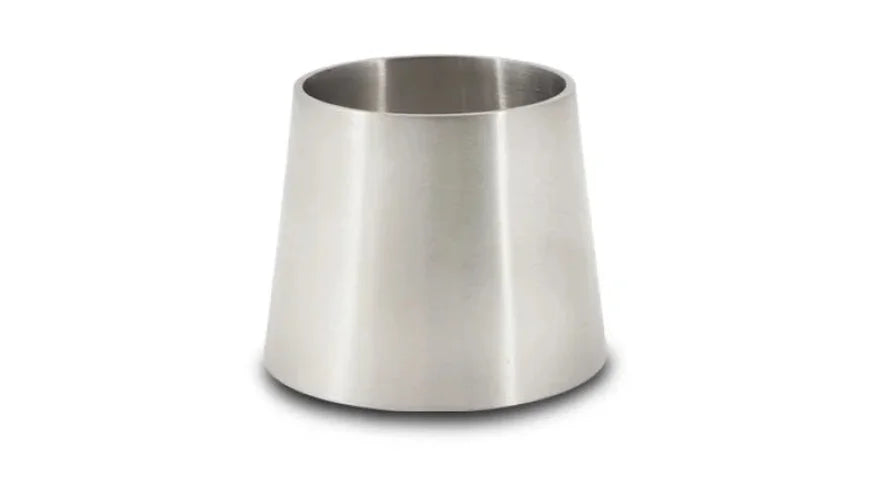 Vibrant 2.5in x 3in T304 Stainless Seel Straight (Concentric) Reducer - Side View