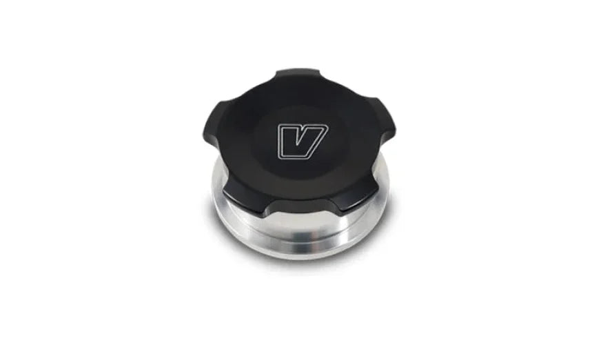 Vibrant 2.75in OD Aluminum Weld Bungs w/ Anodized Black Aluminum Threaded Cap (incl. O-Ring) - Side View